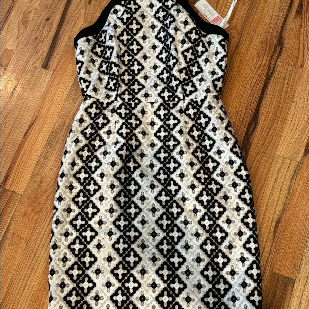 Elegant Black and White Patterned Dress
